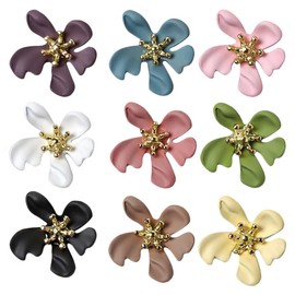 Mikinona 9pcs Flower Nail Charms Nail Art Studs Floral Art Stickers Petal Manicure Decals Decorative Charms