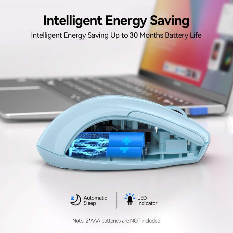 TECKNET Wireless Mouse (2.4G & BT5.0/3.0) Silent 4800 DPI Computer