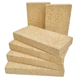 CleanBurn Premium Split FireBrick for Wood Stoves, Fire Pits and Pizza Ovens, Medium-Duty, ASTM-Rated up to 2700 Degrees, Pack of 6 Bricks, SPLITBRICK01