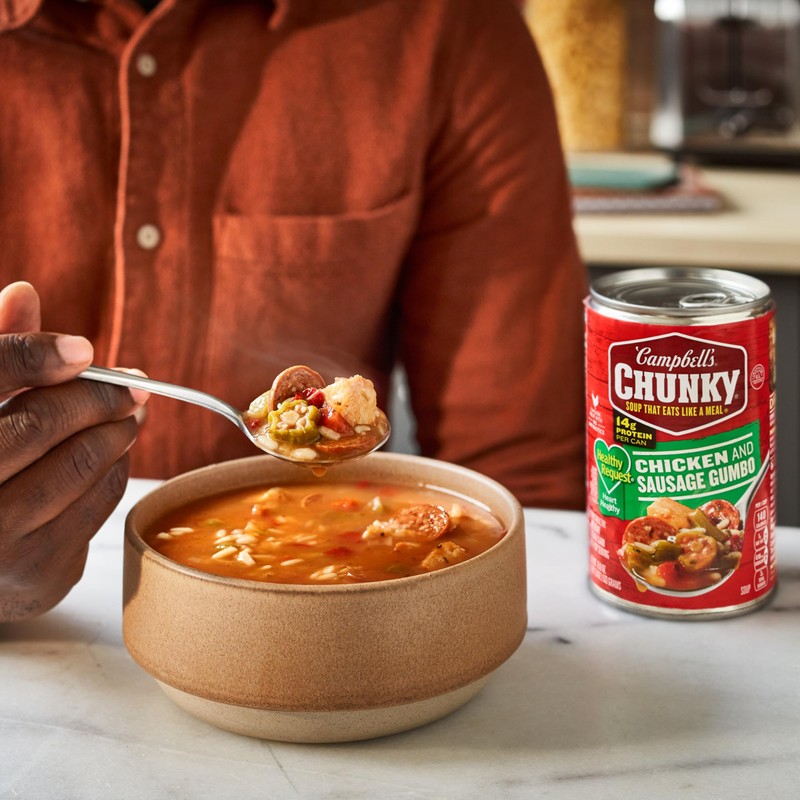 Campbell’s Chunky Soup, Healthy Request Chicken and Sausage Gumbo, 18.8