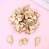 100 PCS Wooden Craft Shapes,Autumn Wooden Mushrooms, Tree Embellishment
