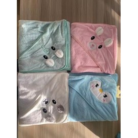 Masks by Kay Kay 4 Pack Baby Fleece Towels with 4 Matching Wash Cloths Hooded Baby Towels Baby Towels for Newborn Kids Bath Towels Hooded Towels for Kids Baby Wash Cloths