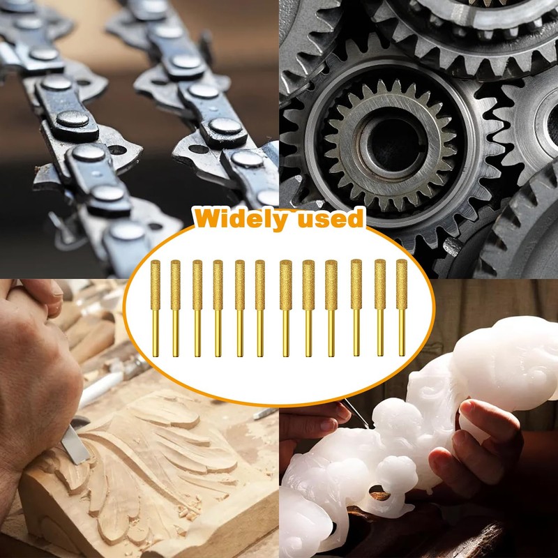 Pack of 12 Diamond Chainsaw Sharpeners 3 Size 4 mm