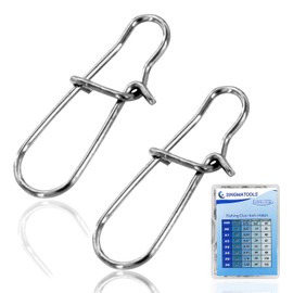 SINGMATOOLS 100 Pack Dual snap Lock Fish Sinker Clips snap Weight Clips for trolling duolock Snaps Fishing Gear and Equipment Freshwater Cross Lock Snaps Clips crankbait Snaps Power Clips