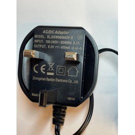 Replacement for 6V 400mA AC/DC Adaptor Charger Power Supply BT S003AIB0600040