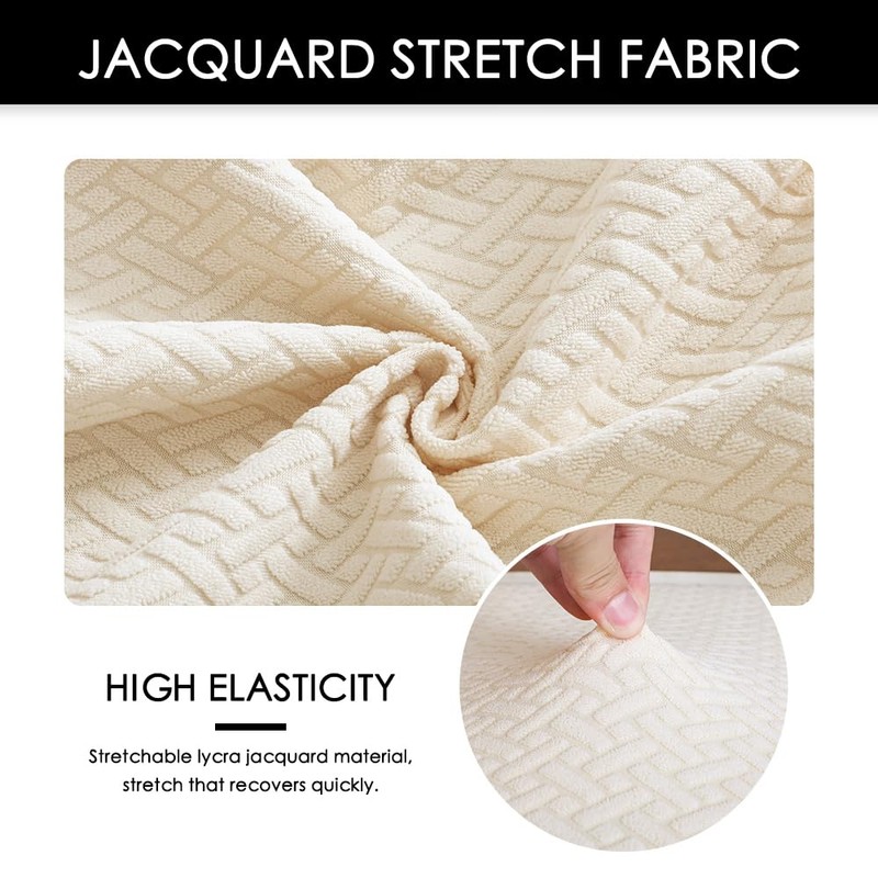 EVOLLER Waterproof Bar Stool Covers Set of 2 Rectangle Beige