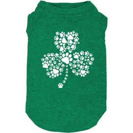 Dog Apparel Lucky Boy Letter Print Clover Shirts for Small Large Dog Vest Puppy Gift St Patrick's Day Costume(XX-Large,Green02)