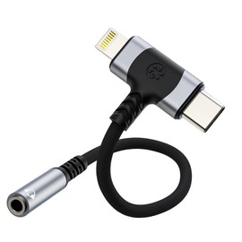 Elitecran Lightning & USB-C to 3.5 mm Headphone Jack Adapter, 2 in 1 Headphone Adapter Compatible with 15/Pro Max/14/13/12/, Galaxy S24 Ultra S23 S21 S20 and More Type C Devices