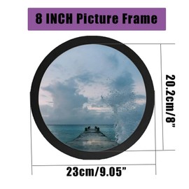 Set of 3 Upgraded Round Photo Frames 8 Inch - Wall Mounting, Black Frame Circle Picture Frame for Kitchen, Gallery, Office, Wedding - 60-Day Warranty Included
