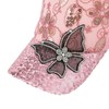 TRADERPLUS Sequin Baseball Cap Adjustable Rhinestone Butterfly Baseball Cap (AU,