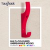 TOUGHOOK Unbreakable Plastic Safety Coat Hooks 10 Pack (Red)