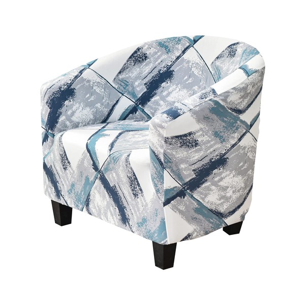 MIFXIN Funda elástica para silla de club, 1 pieza de elastano suave, extraíble y lavable, protector de muebles para sala de estar, hotel (azul gris)