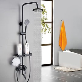 Cabeza de Ducha de Lluvia Negro Mate de Alta Presión, Regadera Redonda de Acero Inoxidable de 6 Pulgadas, Cabezal de Ducha de Lluvia Ultrafina con Montaje Fijo para Baño, CV-50015-N