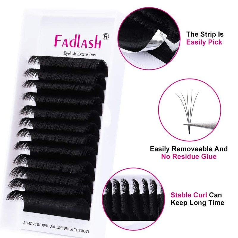 Fadlash Self-Fanning Eyelashes, Easy Fan Lashes, 0.07 D Curl Eyelash