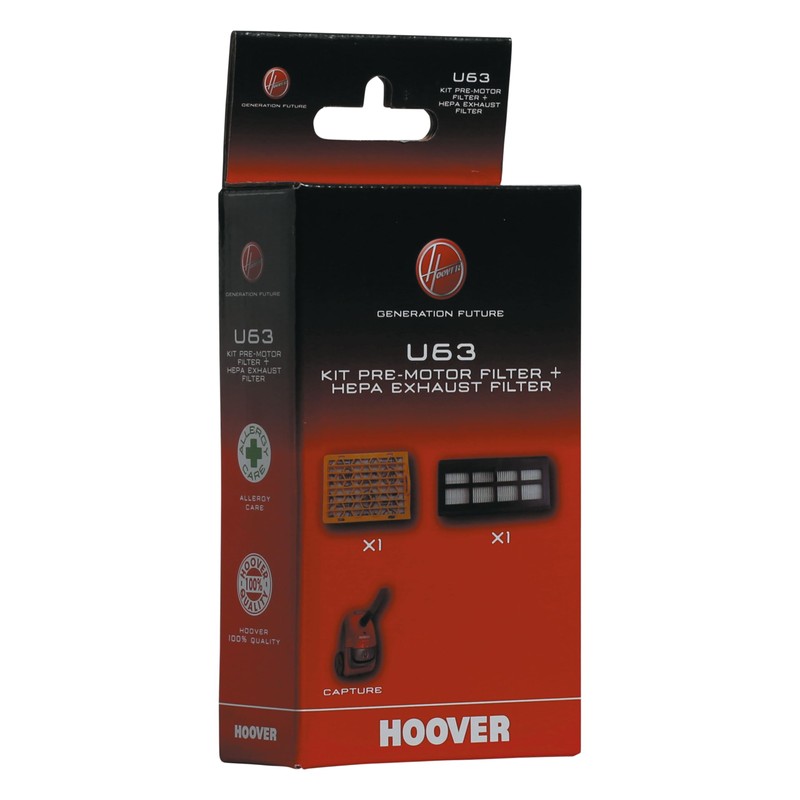 U63 1 PRE MOTOR FILTER & 1 EXHAUST HEPA FILTER