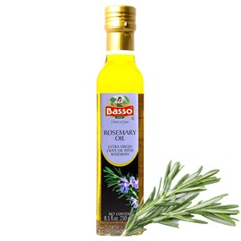 BASSO 1904 - Rosemary Oil, Infused Premium Extra Virgin Olive Oil, 8.5 Fl Oz (250 ml), Aromatic Essence, Enhance Flavor perfect Finishing Oil, Cooking, Dipping, Dressing, and Tasting