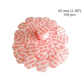 Torque Activated Pressure Sensitive Seals Cap Liners - 33 mm (1.30") -100 PCS -Made in USA- for Glass & Plastic Bottles & Containers - No Induction Sealer Needed