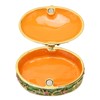 Hand Painted Flower Trinket Box Classic Realistic Detail Hinged Jewelry