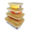 Bambooware Glass Containers with Lids | Non Plastic Glassware Set
