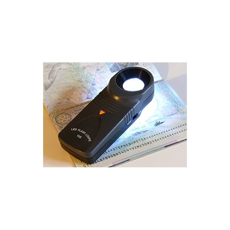Cambridge Optics 57520 LED Hand Magnifier - 15x Magnification Pro