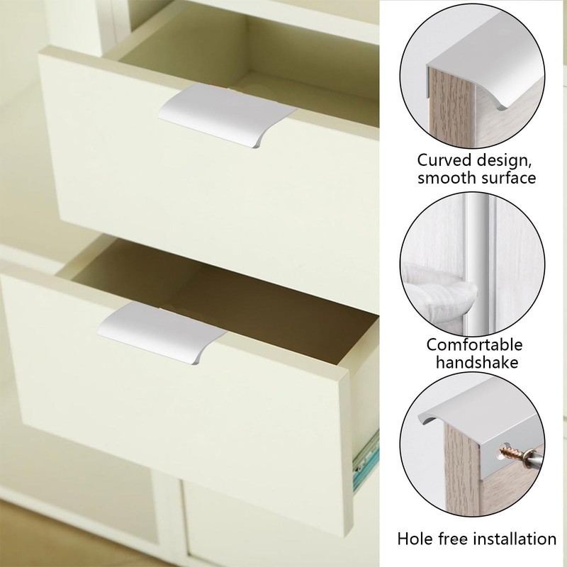 MOROBOR Finger Edge Pulls, 8pcs Hidden Drawer Pulls Modern Style