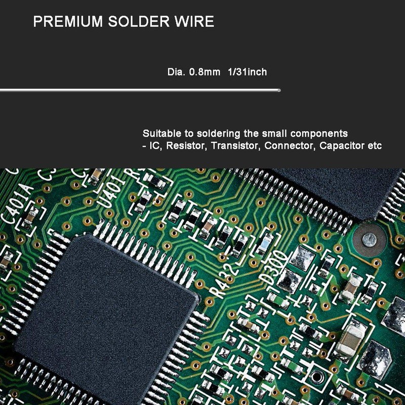 E ENERSYSTEC Solder Wire No Lead Rosin Core Flux 0.8mm