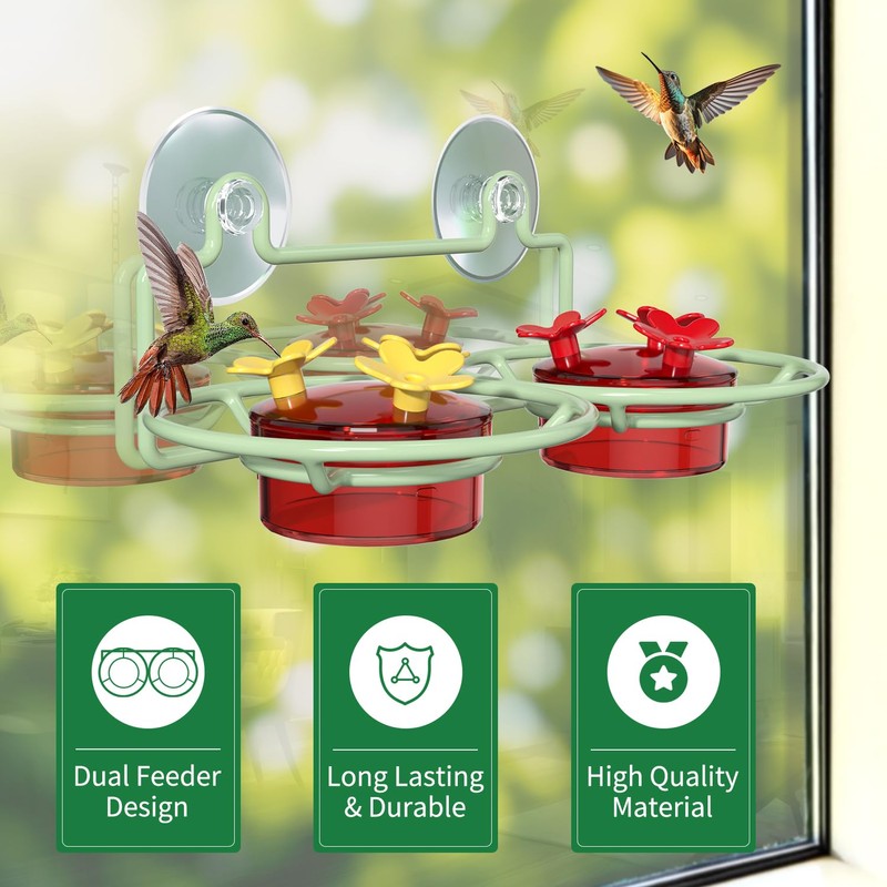 Window Hummingbird Feeder, Small Hummingbird Feeder for Outdoors with Strong