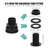 GAVIK 4pcs PVC Bulkhead Fitting, Double Threaded Water Tank Connector