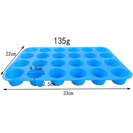 Jindizi Mini Molde para Cupcakes, 2 Piezas Molde para Muffins de Silicona para 24 Tazas, Moldes de Silicona para Hornear Muffins de Huevo de Grado Alimenticio para Muffins Antiadherentes