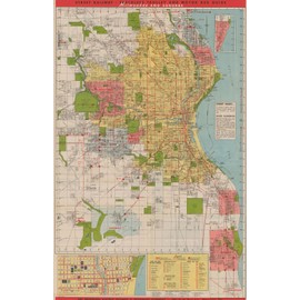 Historic Pictoric Map - Milwaukee Transit Map 1946 Railroad Cartography - Vintage Poster Art Reproduction - 24in x 16in