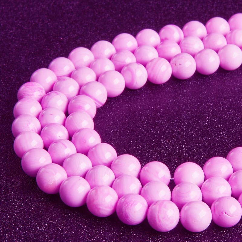 35 piezas de cuentas de jaspe de concha rosa natural