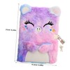 SUPVOX Adorable Plush Diary with Lock Cartoon Cat Design Writing