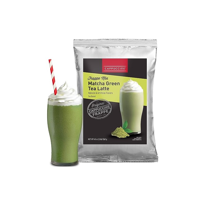 Cappuccine Matcha Green Tea Latte Frappe Mix, 3 Pounds Makes