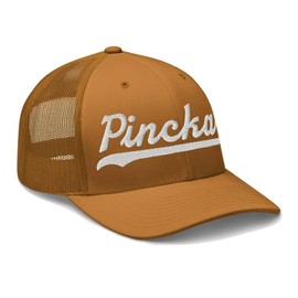 Pinckard Hat Pinckard Trucker Hat Baseball Script Embroidered Cap Vintage Sports Mesh Swoosh Gift Souvenir Headwear AL Caramel