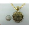 Unbranded Aztec Calendar Luxury pendant Centenario coin with Figaro Chain