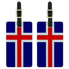 Graphics & More Iceland Flag Luggage Tags Suitcase Carry-on Id, White