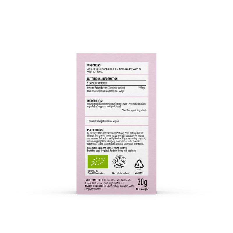 Organic Reishi Spores Supplement - Mushroom Superfood Supplement - Reishi