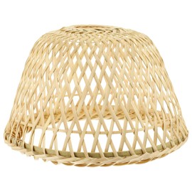 Artibetter Drum Lampshade Woven Craft Lamp Cover Wicker Lamp Shade Seagrass Drum Lamp Shade woven light shade Woven Lampshade Replacement Ceiling Light Covers Bamboo Woven Lampshade Bell Lamp Shade