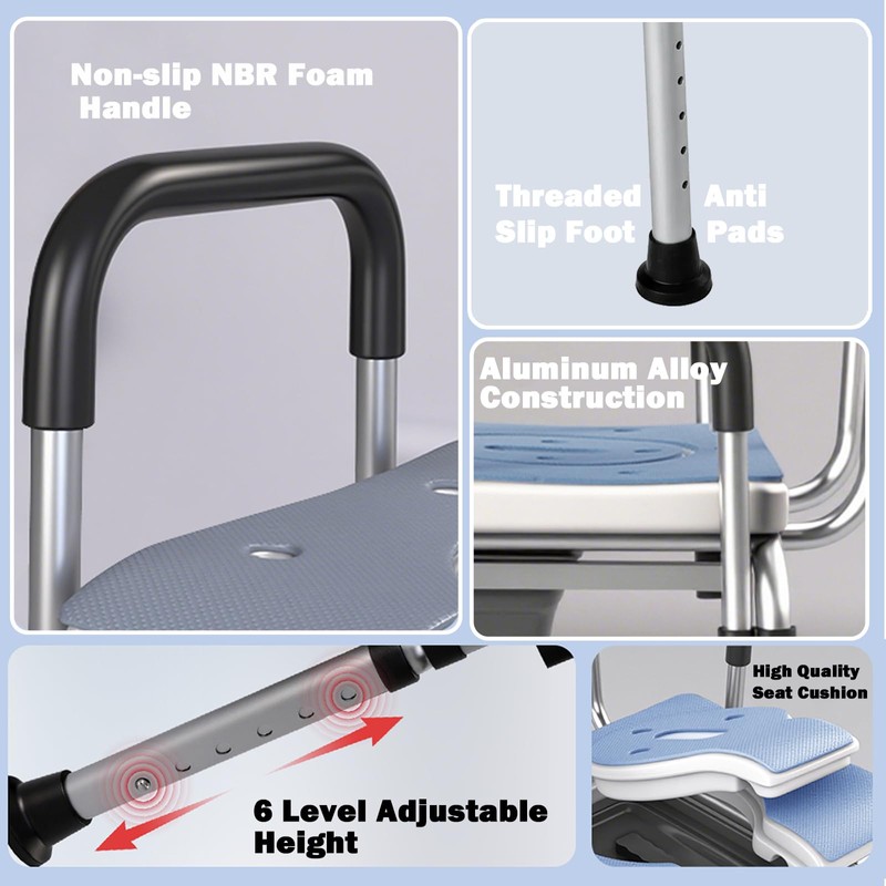 NnsZenith 3 in 1 Bedside Commode Chair and Shower Chair