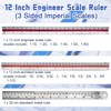 Biaungdo 3 Pack Architectural and Engineer Scale Ruler Set, 12