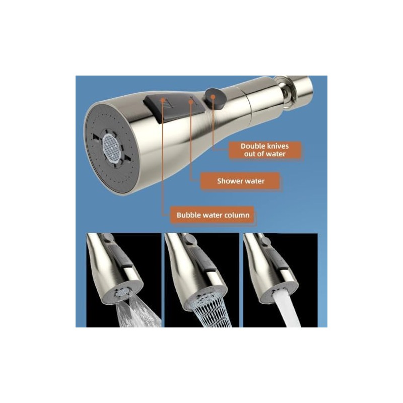 Extensor de Grifo 360° Giratorio 3 Modos Alta Presión