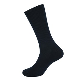 Rasavi Men's Crew Socks, Color - Black, Pack of 3, Size - 14 to 16, Formal Crew Cotton Solid Color Full Length Lightweight Casual Business Regular Sock
