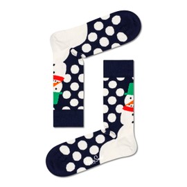 Happy Socks 3-Pack Snowman Gift Set, colorful and fun, Socks for Men and Women, Black-Navy-White-Red-Blue-Green (10-13), Multicolor