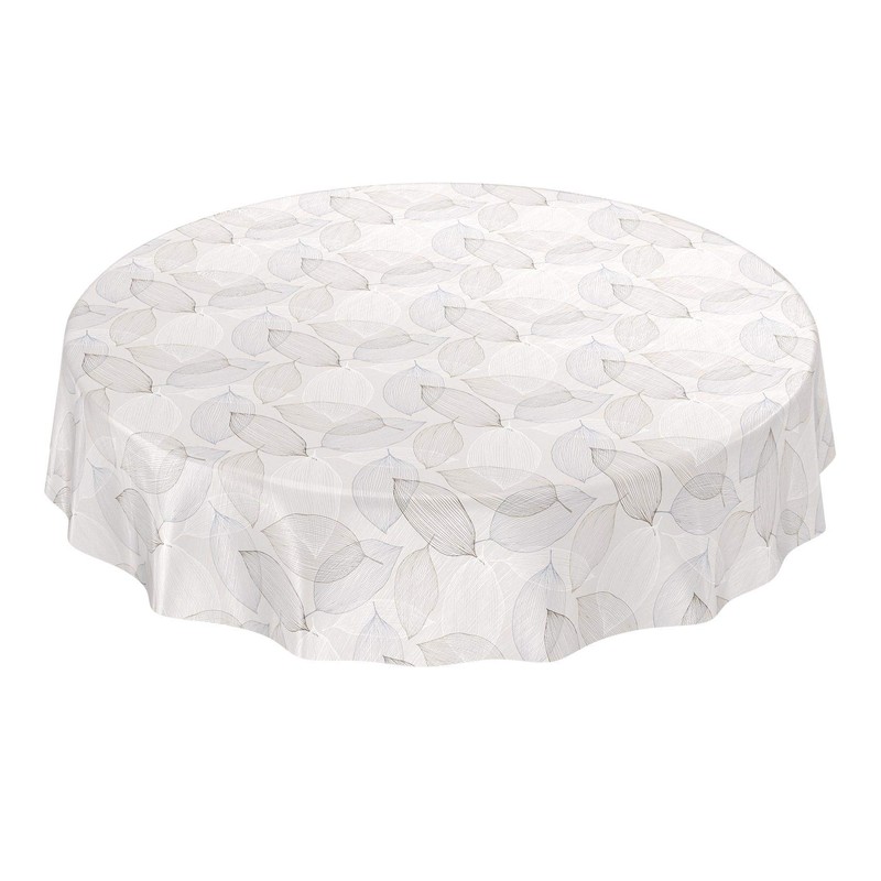 ANRO Oilcloth Tablecloth Oilcloth Tablecloth Washable Abstract Mood Leaf Grey