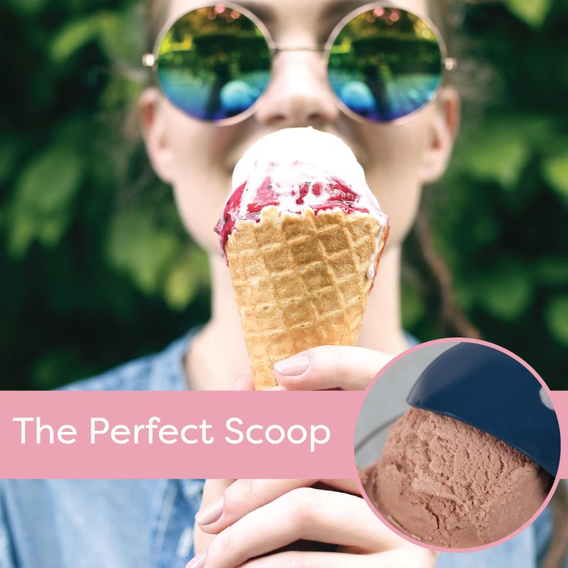 Plastic Ice Cream Scoops, Set of 2 (Navy Grey)