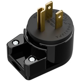 [3-Pack] Right Angle Nema 5-15P 15A 125V AC Plug, ETL Listed Easy Assembly 90 Degree USA Canada Male DIY Rewirable 8 Directions Adjustable AC Connector