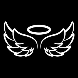 NBFU Saint Wings Lovely 2 (White) (Set Of 2) Premium Waterproof Vinyl Decal Stickers For Laptop Phone Accessory Helmet Car Window Bumper Mug Tuber Cup Door Wall Decoration