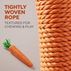 2 Pcs Orange Natural Interactive Sisal Carrot Cat Toys,Cat Dental