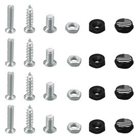 4PCS American Flag License Plate Screws Fastener Kit, Aluminum Alloy License Plate Bolts with Decorative Covers, Car Tag License Plate Frame Screws Kit for Cars Trucks Motorcycles (Black/White)