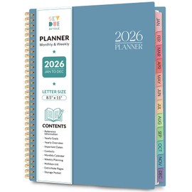 Planner 2026, 8.5" x 11" Monthly & Weekly Planner with Tabs, JAN - DEC 2026, Goal Setting & Time Management Organizer for Professionals & Students